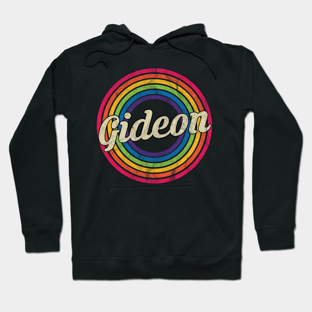 Gideon - Retro Rainbow Faded-Style Hoodie by MaydenArt